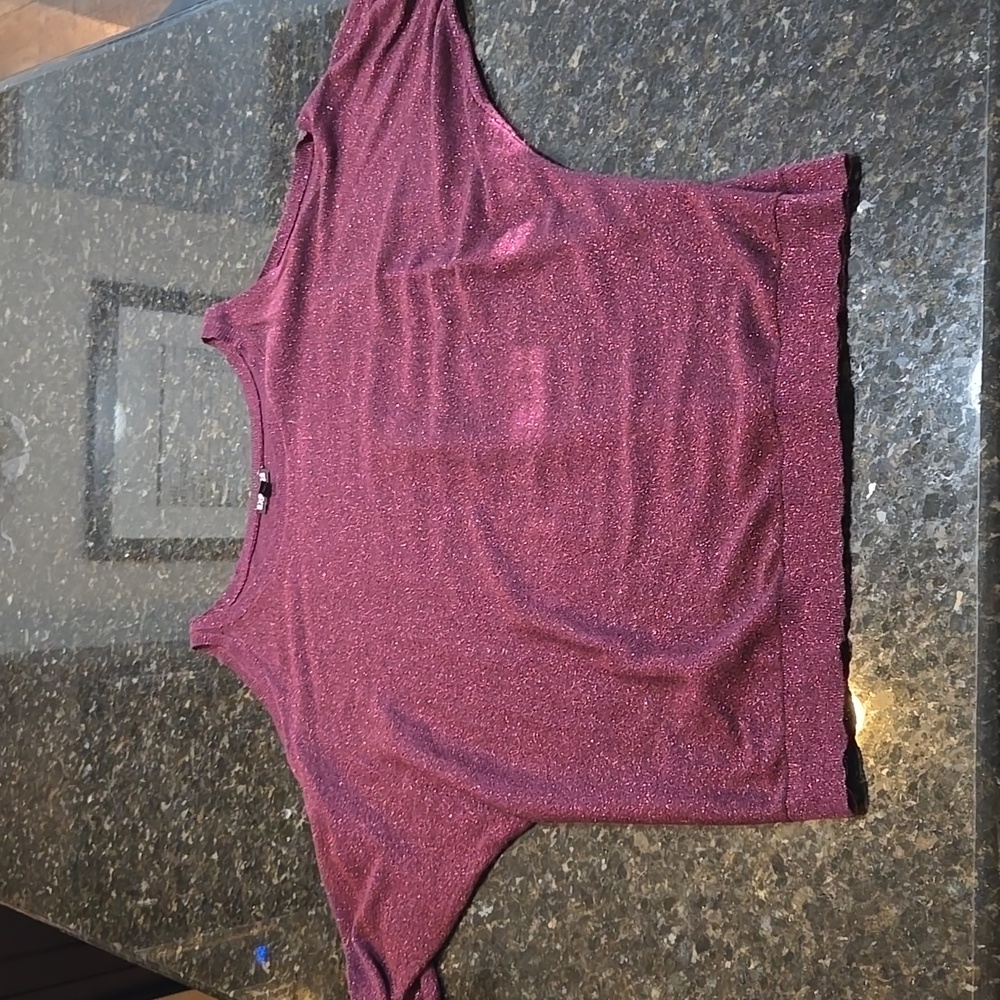 Express shoulder out shimmer top